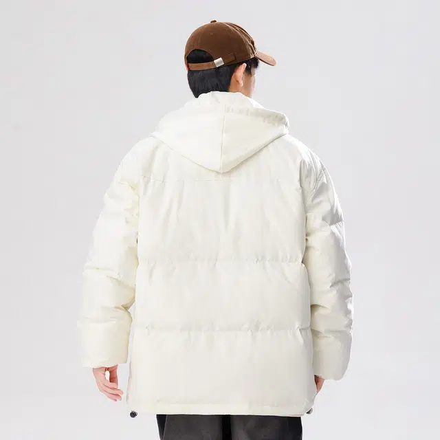 雅鹿 美式潮流轻便户外防寒连帽保暖舒适加绒面包服加厚高级感简约时尚百搭工装高街舒适羽绒服 男女同款