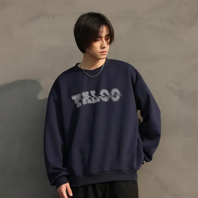 雅鹿 美式字母人像印花宽松休闲圆领卫衣 男女同款