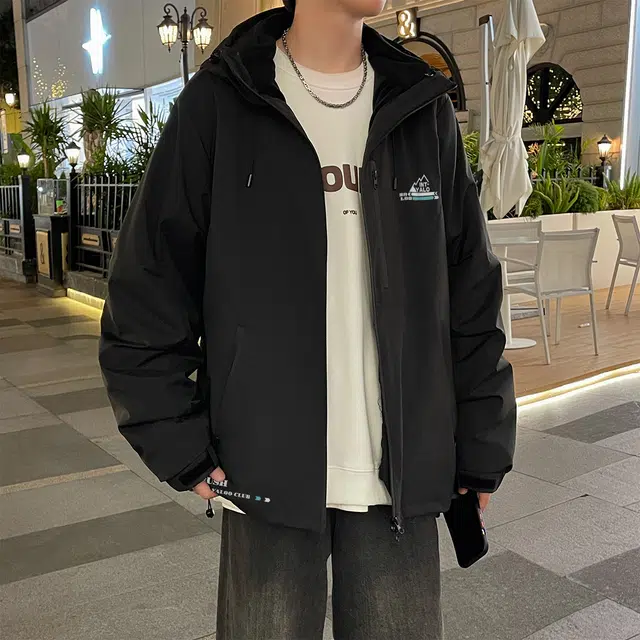 雅鹿  美式潮流高级感纯色户外连帽休闲宽松工装简约三合一可拆卸摇粒绒内胆  防水防风冲锋衣 男女同款