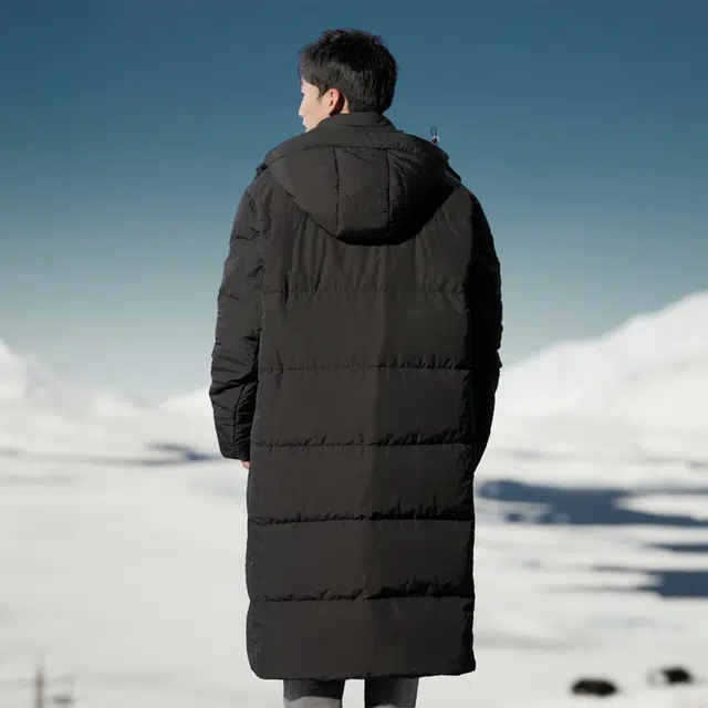 雅鹿 美式潮流舒适长款连帽加厚简约时尚百搭羽绒服 男女同款