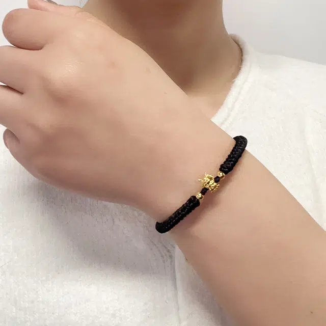 敦煌博物馆 有龙则灵编织 足金 一口价 黄金手链 男女同款情侣款