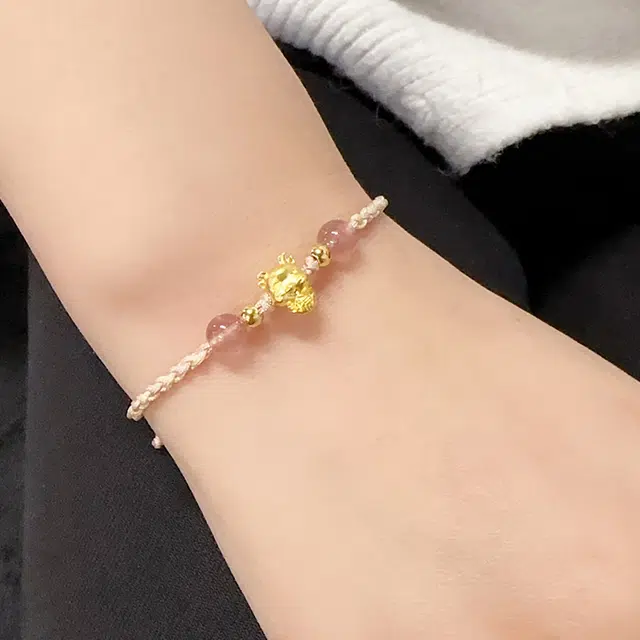敦煌博物馆 小确幸金龙手绳 足金 一口价 黄金手链 女款