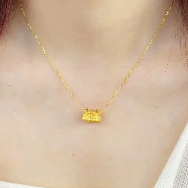 敦煌博物馆 闪耀龙头 足金 一口价 黄金项链 男女同款情侣款