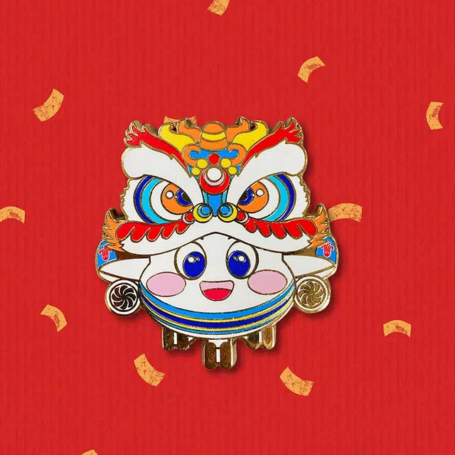 中国南方航空 舞狮小明珠 金属 磁吸 谷圈冰箱贴