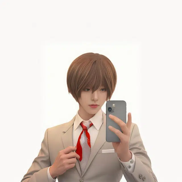 淑源 男女浅棕色假发 夜神月 无邪同款