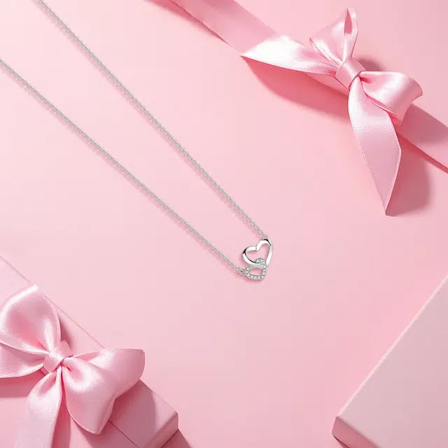 【纯银999 | 爱心】 六桂福珠宝 经典百搭小众设计轻奢高级感学生日常简约精致通勤极简约会温柔气质可调节 足银 项链 女款