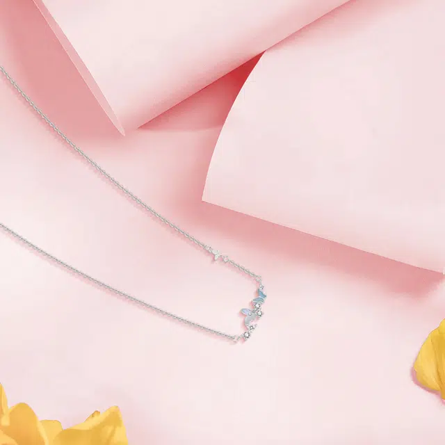 【纯银999】 六桂福珠宝 星光蝴蝶 小众设计经典百搭 日常简约高级感#好运 足银 项链 女款