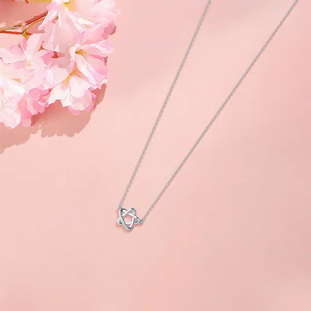 【纯银999 | 星星】 六桂福珠宝 经典百搭小众设计极简轻奢高级感日常精致简约通勤温柔气质可调节 足银 项链 女款