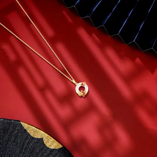 【纯银999 | 锦鲤平安扣】 六桂福珠宝 经典百搭小众设计高级感学生日常简约精致轻奢通勤极简约会温柔气质可调节锁骨链#好运 足银 项链 女款