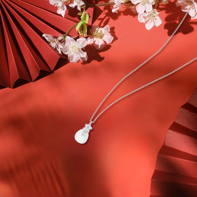 【纯银999 | 转运福袋】 六桂福珠宝 小众设计经典百搭学生日常高级感简约平安精致轻奢通勤约会温柔气质可调节锁骨链#好运 足银 项链 女款