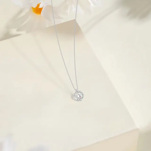 【纯银999】 六桂福珠宝 白鸽 小众设计经典百搭学生日常简约高级感精致轻奢极简通勤约会温柔气质可调节锁骨链 足银 项链 女款