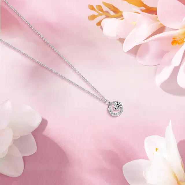 【纯银999】 六桂福珠宝 星月系列 经典百搭小众设计精致高级感简约学生日常时尚通勤轻奢约会温柔气质可调节锁骨链#好运 足银 项链 女款