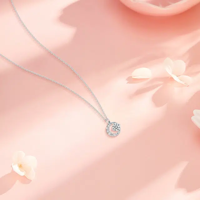 【纯银999】 六桂福珠宝 星月系列 小众设计经典百搭日常简约高级感精致轻奢极简通勤温柔气质可调节#好运 足银 项链 女款