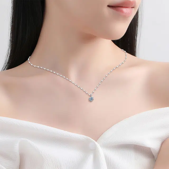 【纯银999 | 星光闪耀】 六桂福珠宝 经典百搭小众设计极简轻奢约会高级感学生日常精致简约通勤温柔气质可调节锁骨链 足银 项链 女款