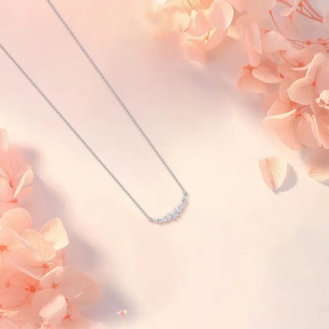 【纯银999 | 紫藤花开】 六桂福珠宝 经典百搭小众设计轻奢高级感学生日常精致简约通勤极简约会温柔气质可调节锁骨链 足银 项链 女款