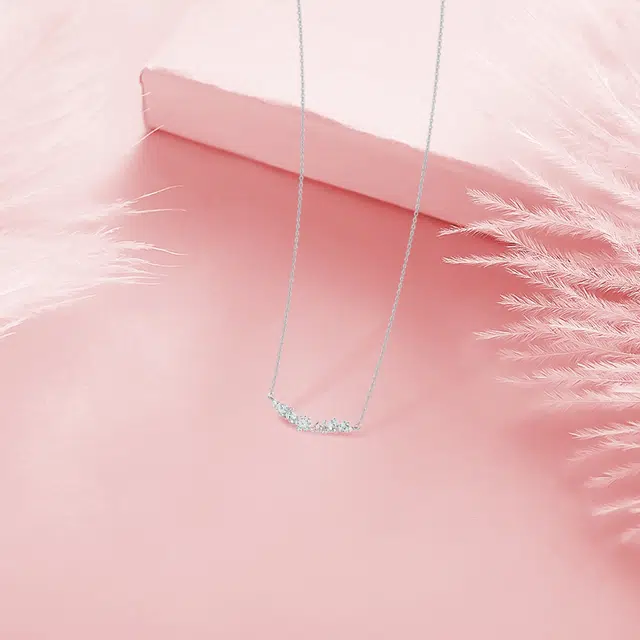 【纯银999】 六桂福珠宝 紫藤花开 小众设计百搭经典高级感学生日常精致简约轻奢转运约会通勤温柔气质可调节锁骨链 足银 项链 女款