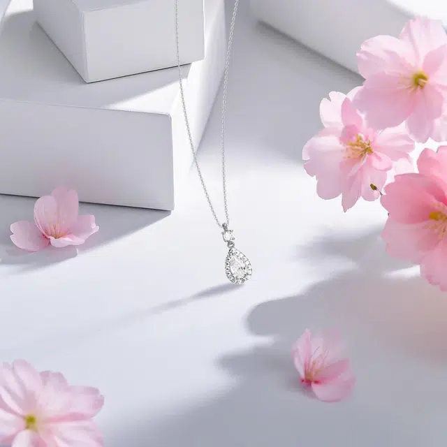 【纯银999 | 海洋之心】 六桂福珠宝 小众设计经典百搭学生日常简约高级感精致轻奢极简通勤约会温柔气质可调节锁骨链 足银 项链 女款