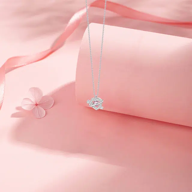 【纯银999 | 爱心】 六桂福珠宝 经典百搭小众设计极简轻奢约会高级感学生日常精致简约通勤温柔气质可调节锁骨链 足银 项链 女款