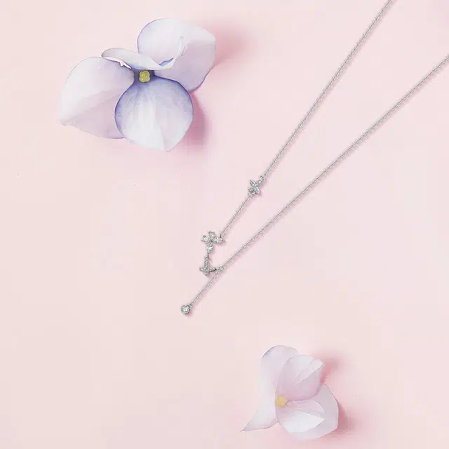 【纯银999 | 星光蝴蝶】 六桂福珠宝 经典百搭小众设计极简轻奢约会高级感学生日常精致简约通勤温柔气质可调节锁骨链#好运 足银 项链 女款