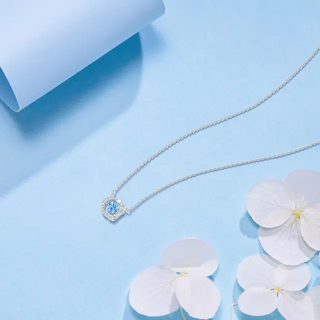 【纯银999】 六桂福珠宝 星月系列 经典百搭小众设计精致高级感简约学生日常时尚轻奢通勤约会温柔气质可调节锁骨链#好运 足银 项链 女款