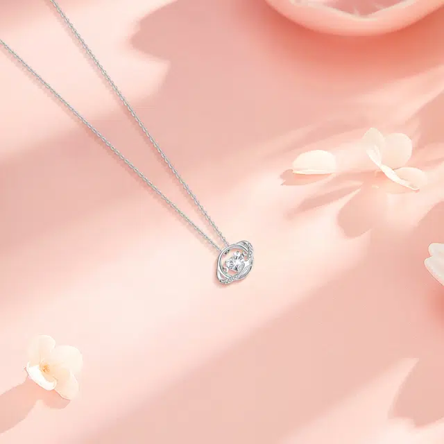 【纯银999 | 星月系列】 六桂福珠宝 经典百搭小众设计极简轻奢高级感学生日常精致简约通勤约会温柔气质可调节锁骨链 足银 项链 女款