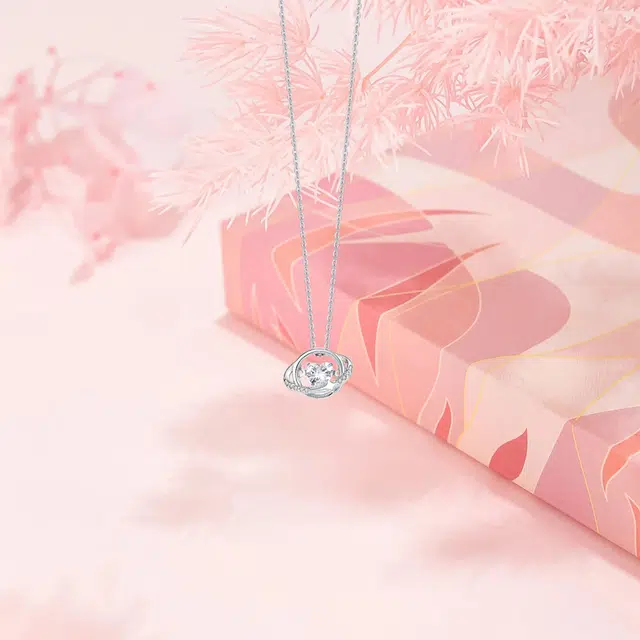 【纯银999 | 星月系列】 六桂福珠宝 经典百搭小众设计极简轻奢高级感学生日常精致简约通勤约会温柔气质可调节锁骨链 足银 项链 女款