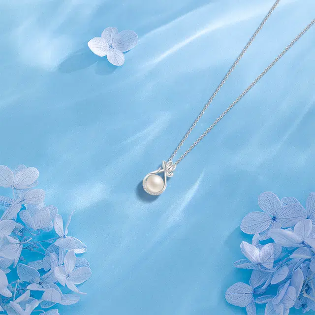 【纯银999 | 海洋之心】 六桂福珠宝 小众设计经典百搭日常高级感简约精致轻奢平安通勤温柔气质可调节锁骨链 足银 项链 女款