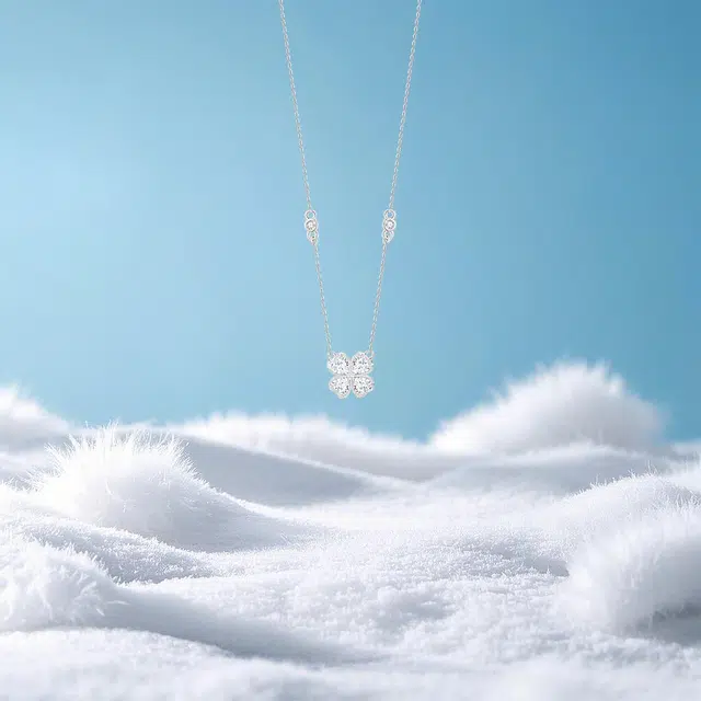 【纯银999 | 幸运四叶草】 六桂福珠宝 小众设计经典百搭高级感学生日常简约精致轻奢通勤极简约会温柔气质可调节锁骨链 足银 项链 女款