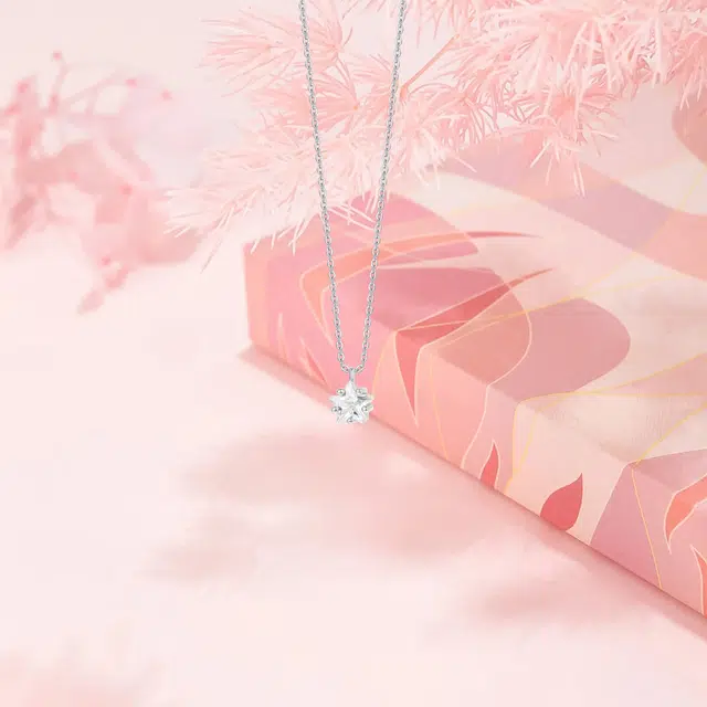 【纯银999 | 星光闪耀】 六桂福珠宝 经典百搭小众设计高级感学生日常简约精致轻奢通勤极简约会温柔气质可调节 足银 项链 女款