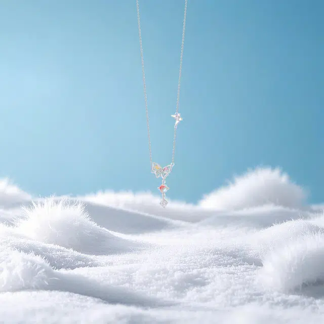 【纯银999 | 星光蝴蝶】 六桂福珠宝 经典百搭小众设计 轻奢高级感#好运 足银 项链 女款