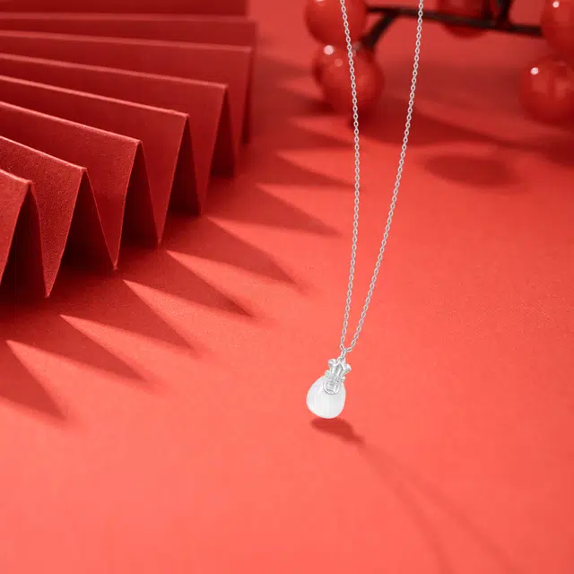 【纯银999 | 转运福袋】 六桂福珠宝 小众设计经典百搭学生日常高级感简约平安精致轻奢通勤约会温柔气质可调节锁骨链#好运 足银 项链 女款