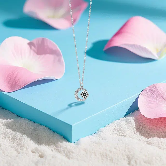 【纯银999】 六桂福珠宝 星月系列 经典百搭小众设计精致高级感简约学生日常时尚通勤轻奢约会温柔气质可调节锁骨链#好运 足银 项链 女款