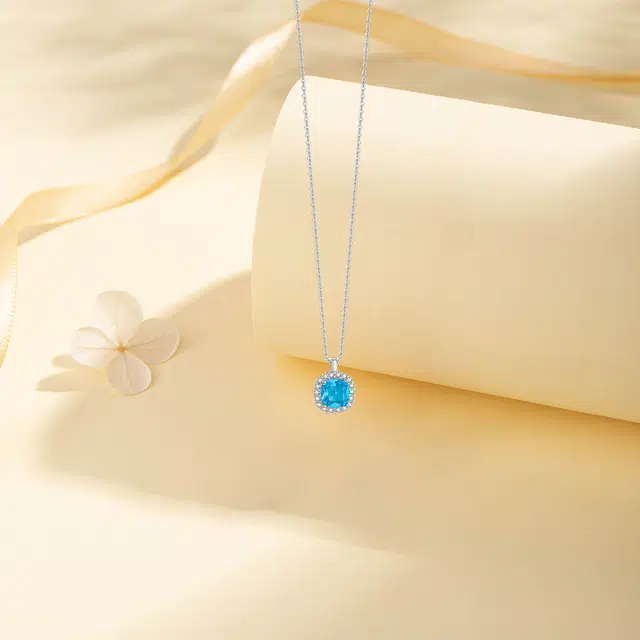 【纯银999】 六桂福珠宝 海洋之心 小众设计经典百搭学生日常简约高级感精致轻奢极简通勤温柔气质可调节锁骨链 足银 项链 女款