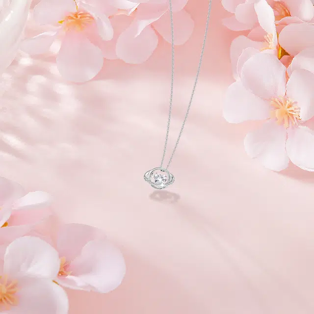 【纯银999 | 星月系列】 六桂福珠宝 经典百搭小众设计极简轻奢高级感学生日常精致简约通勤约会温柔气质可调节锁骨链 足银 项链 女款