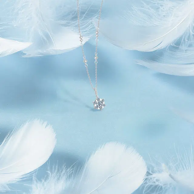 【纯银999】 六桂福珠宝 星光闪耀 小众设计百搭经典高级感日常精致简约轻奢平安约会通勤温柔气质可调节锁骨链 足银 项链 女款