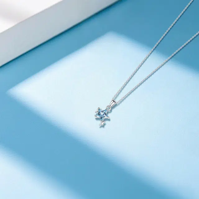 【纯银999】 六桂福珠宝 星星 经典百搭小众设计精致高级感简约时尚轻奢学生日常约会通勤温柔气质可调节锁骨链 足银  项链 女款