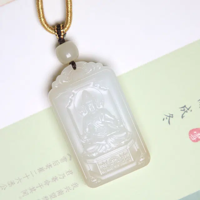 匠心琢玉 糖色观音项链 新中式 国风新潮 和田玉 吊坠 男款 白玉
