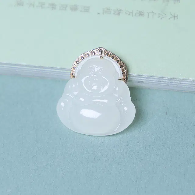 匠心琢玉 笑佛  国风新潮 简约轻奢 和田玉吊坠 白玉 女款