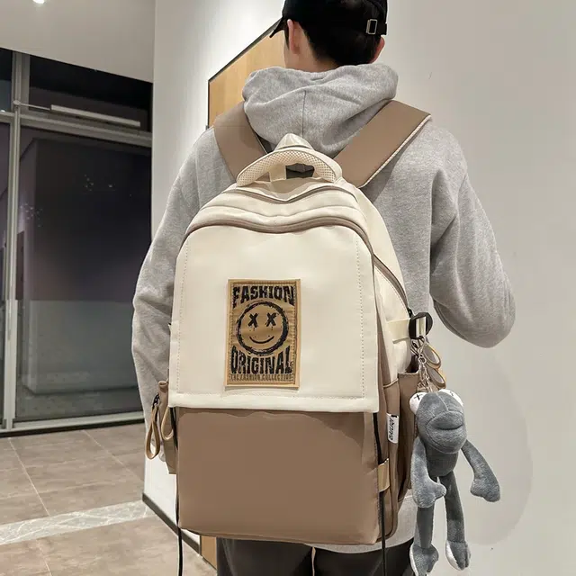 班亚奴 潮流休闲百搭学生大容量时尚出行 尼龙 书包背包双肩包 常规 男女同款情侣款 红色/黑色/棕色/绿色/蓝色