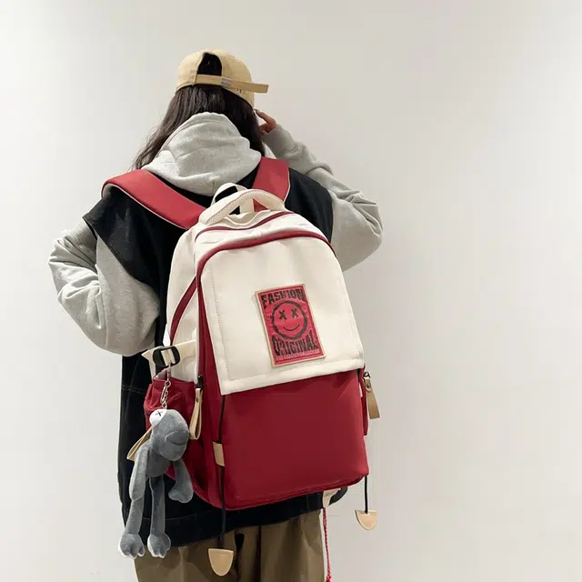 班亚奴 潮流休闲百搭学生大容量时尚出行 尼龙 书包背包双肩包 常规 男女同款情侣款 红色/黑色/棕色/绿色/蓝色