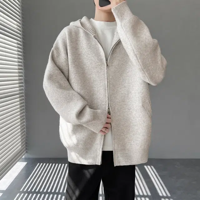 帝狼牛 美式复古慵懒风连帽开衫外套 柔软舒适 适合情侣日常通勤卫衣 男女同款