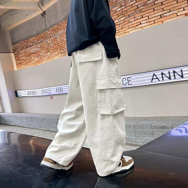 棉致 松紧腰舒适洋气大口袋工装休闲裤 大童