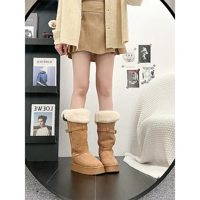 保暖耐磨减震 时尚百搭舒适日常之选 高筒 雪地靴 女款 经典驼色