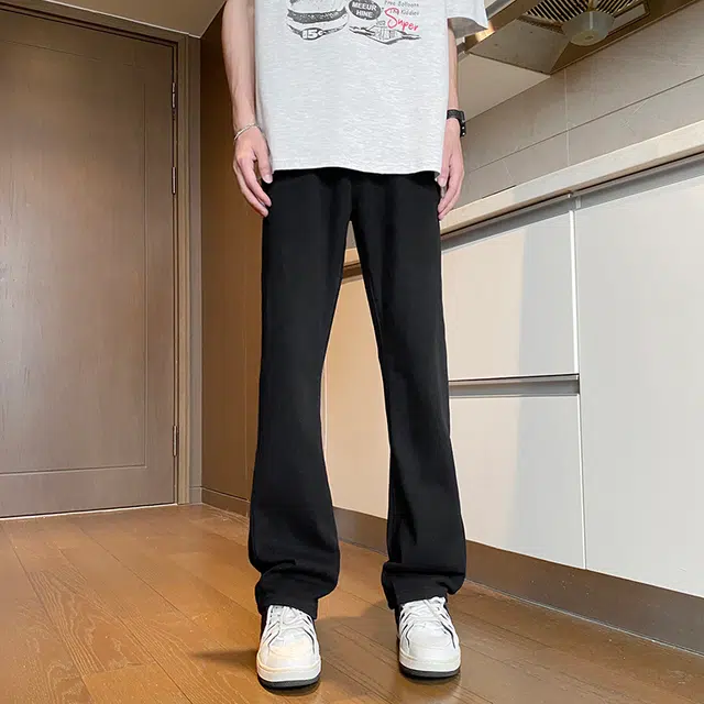 木林森 美式水洗高街风显瘦微喇百搭宽松休闲牛仔裤 男女同款