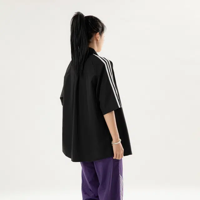 木林森 卡通动画印花翻领宽松短袖衬衫 男女同款