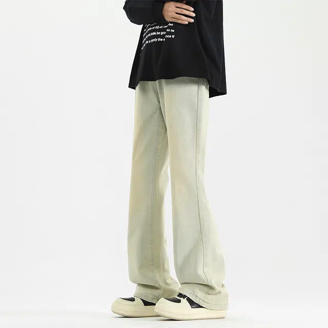 巴塞罗那足球俱乐部 美式复古水洗做旧多风格百搭休闲垂感牛仔裤 男女同款