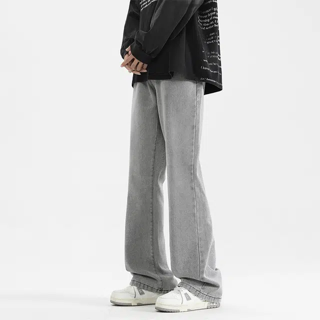 巴塞罗那足球俱乐部 美式复古水洗做旧多风格百搭休闲垂感牛仔裤 男女同款