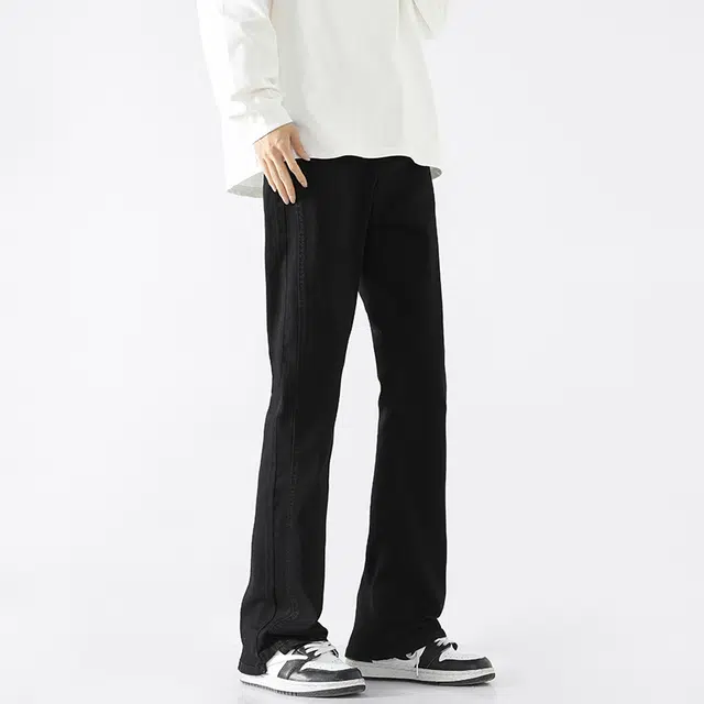 木林森 美式复古高街百搭垂感直筒黄泥染高腰牛仔裤 男女同款