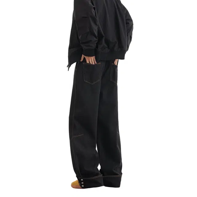 木林森 美式复古高街重磅直筒宽松结构设计款百搭舒适潮流休闲牛仔裤 男女同款