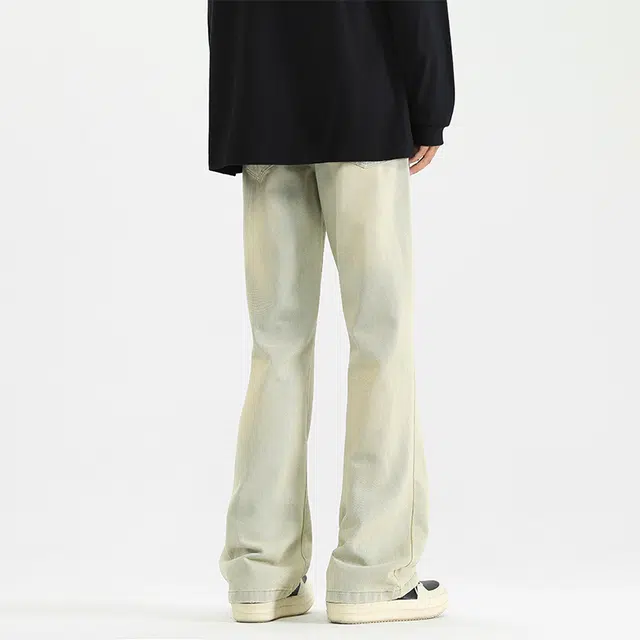 巴塞罗那足球俱乐部 美式复古水洗做旧多风格百搭休闲垂感牛仔裤 男女同款